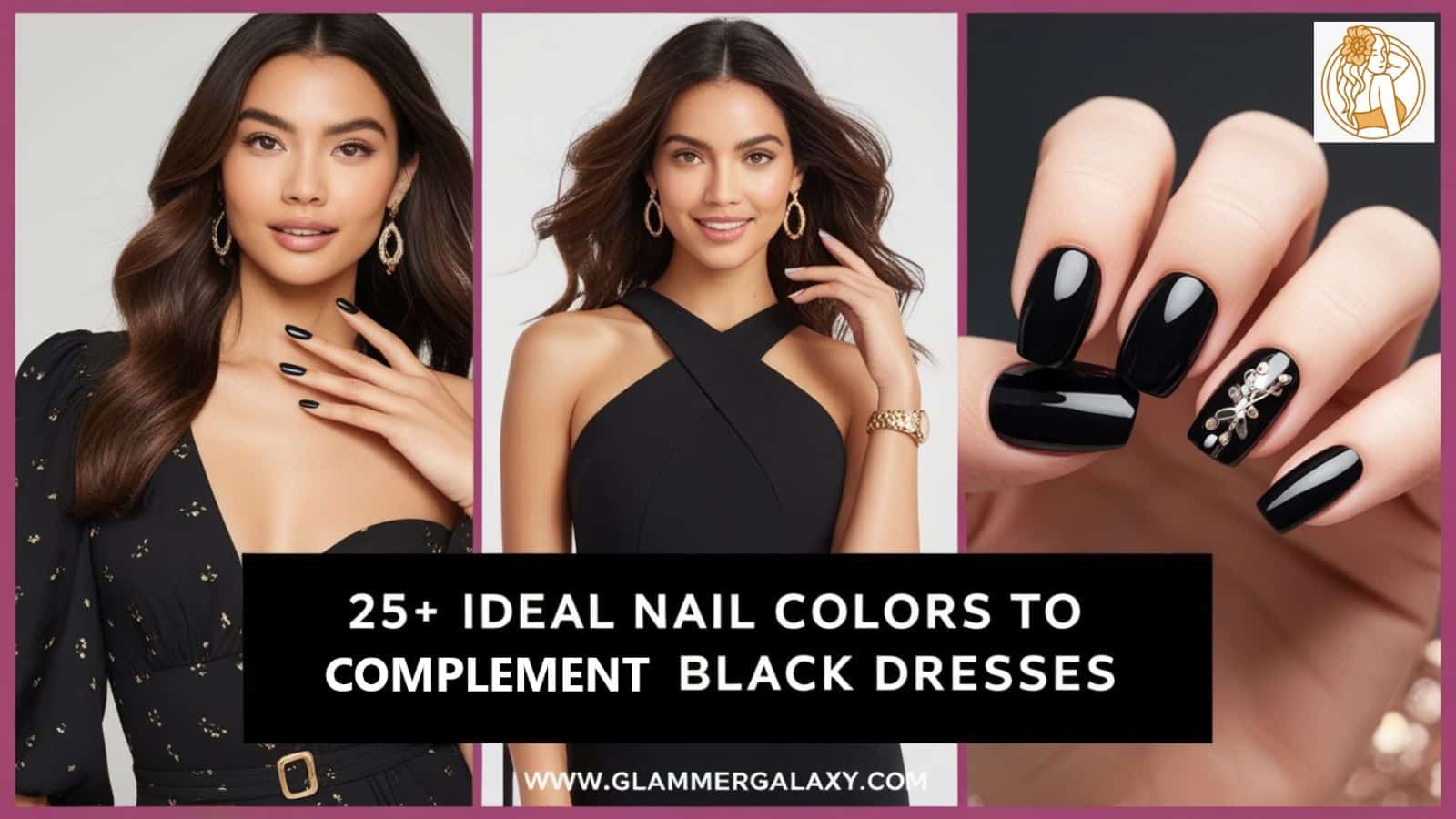 25+ Ideal Nail Colors to Complement Black Dresses