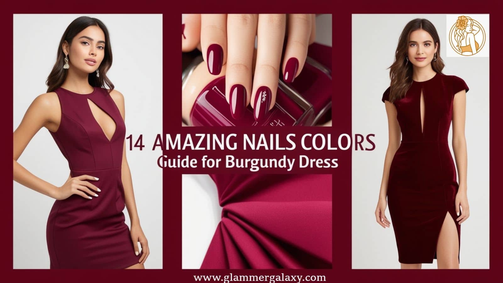 nails with burgundy dress