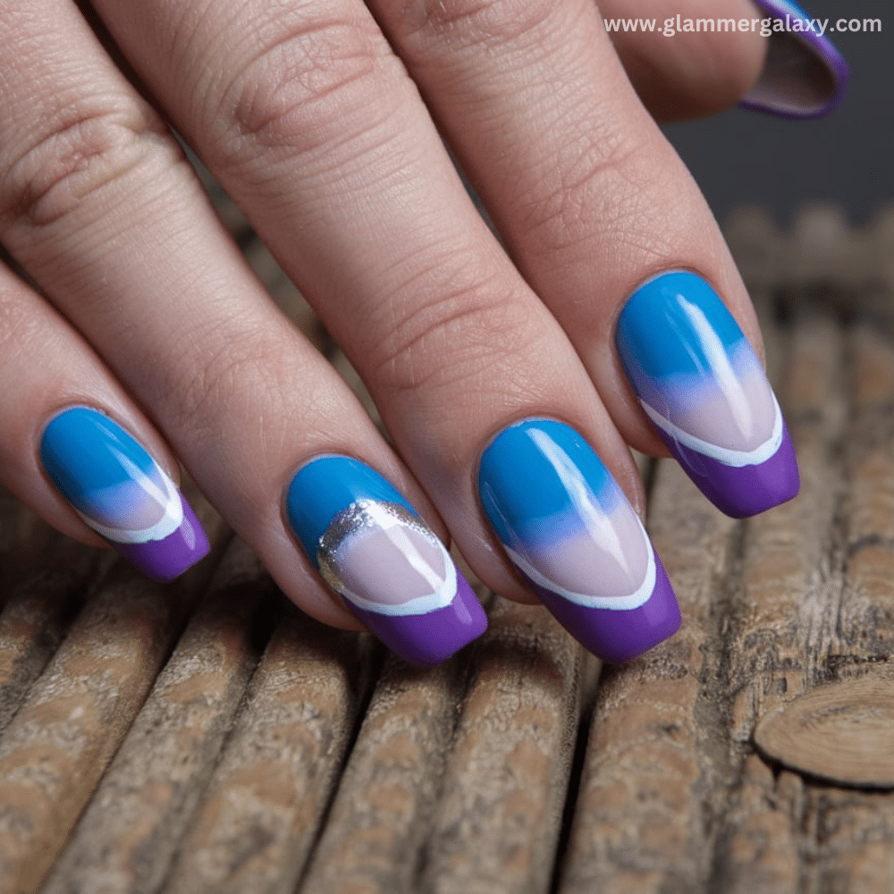 Winter Dip Nail Design featuring Growing out dip nails