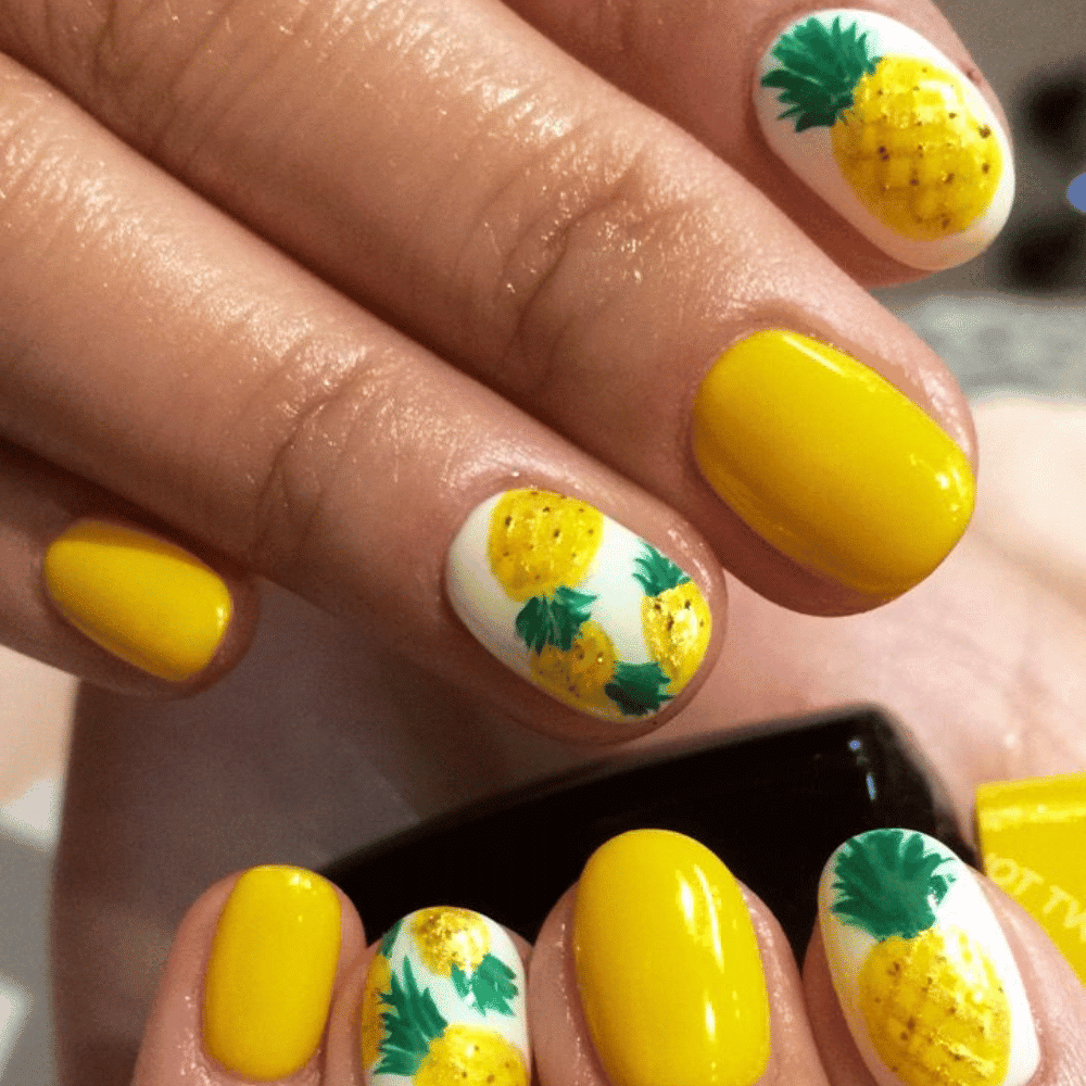 Pineapple design nails