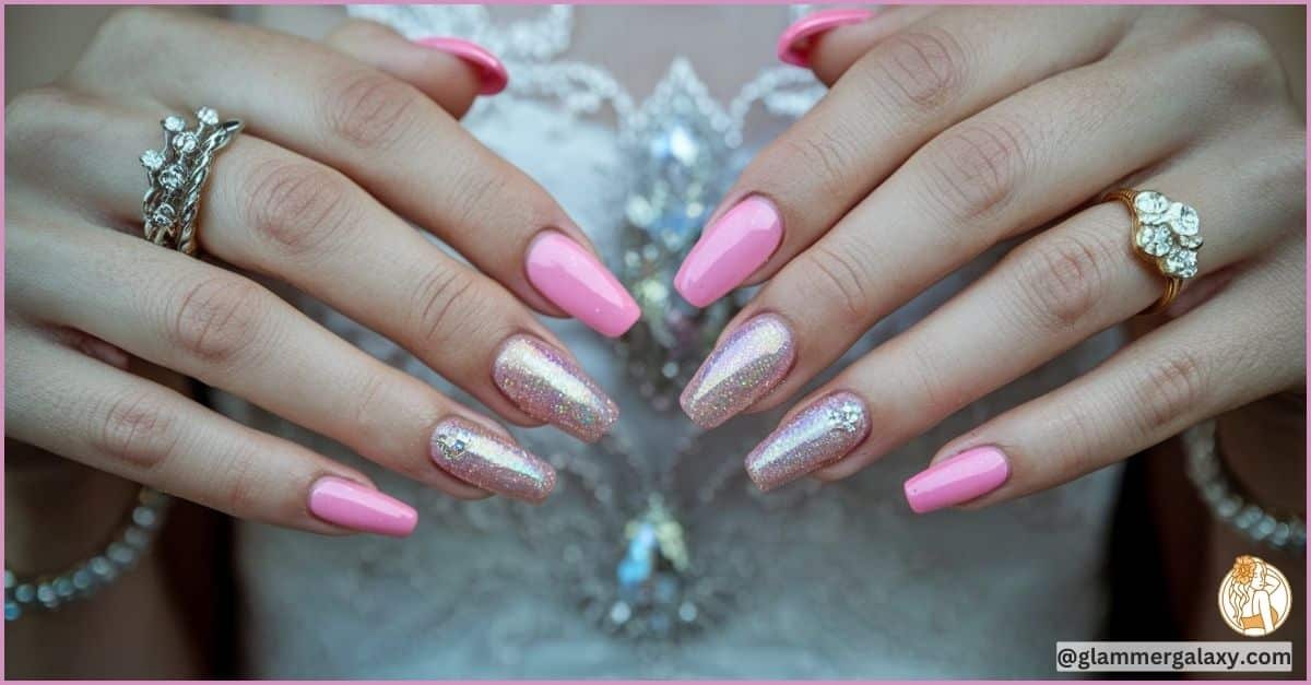 Pink Sparkly Nails