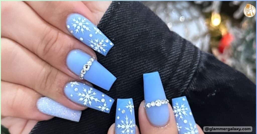 Blue Winter Nails: