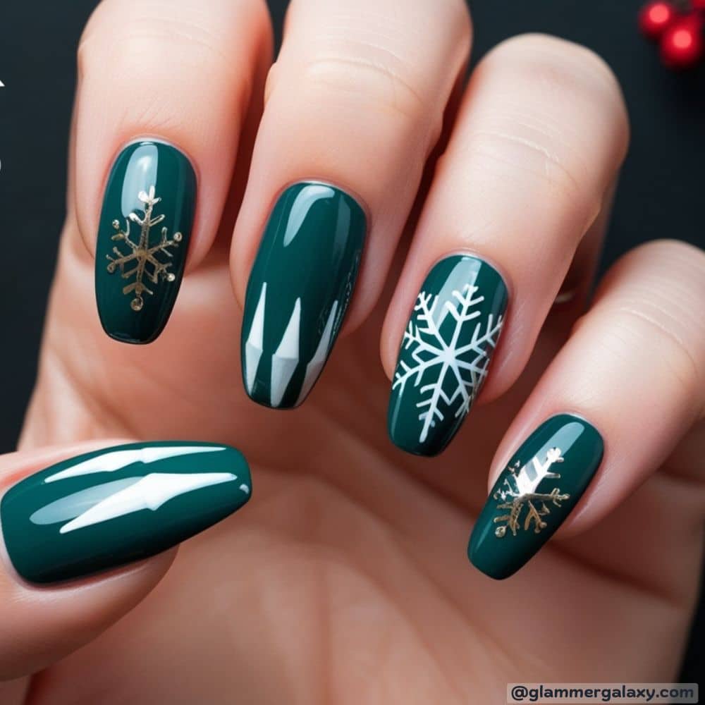 December Nails having Coffin Nails