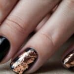 Black and Rose Gold Nail Designs