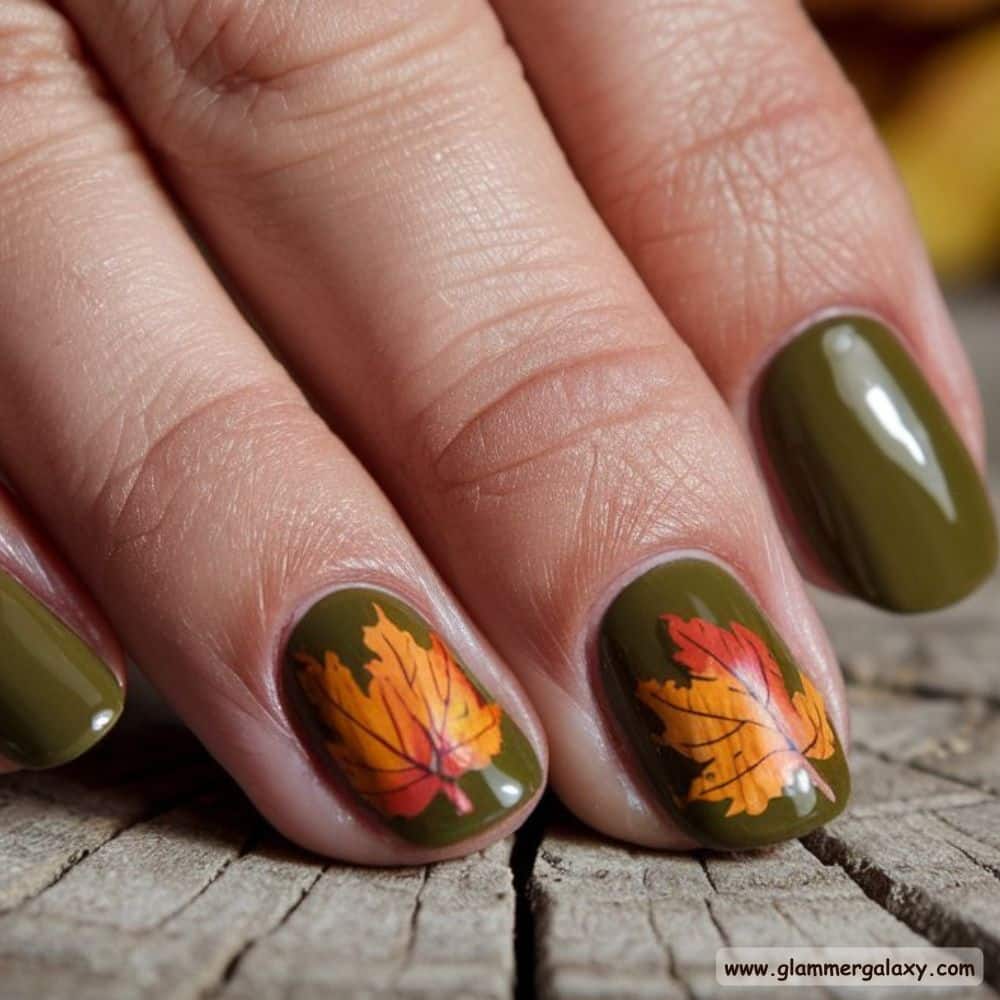 Short Fall Nail having Olive Shades