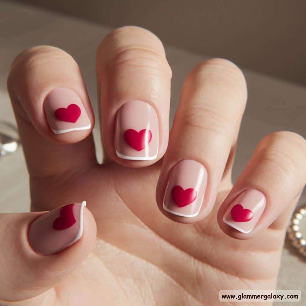 Short Fall Nail having Charming Heart Details