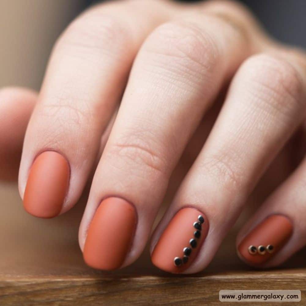 Short Fall Nail having Cozy Burnt Orange