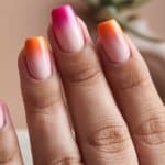 beautiful orange and pink Summer Nail Designs