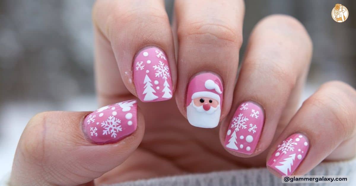 Pink Christmas Nails