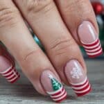 French Tips Christmas Nails