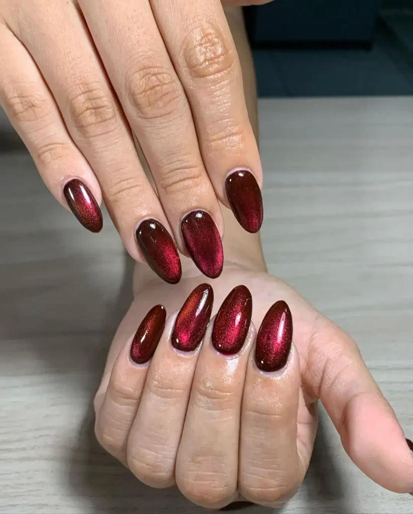 red acrylic nails