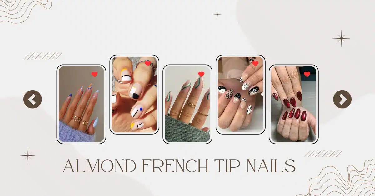 almond french tip nails