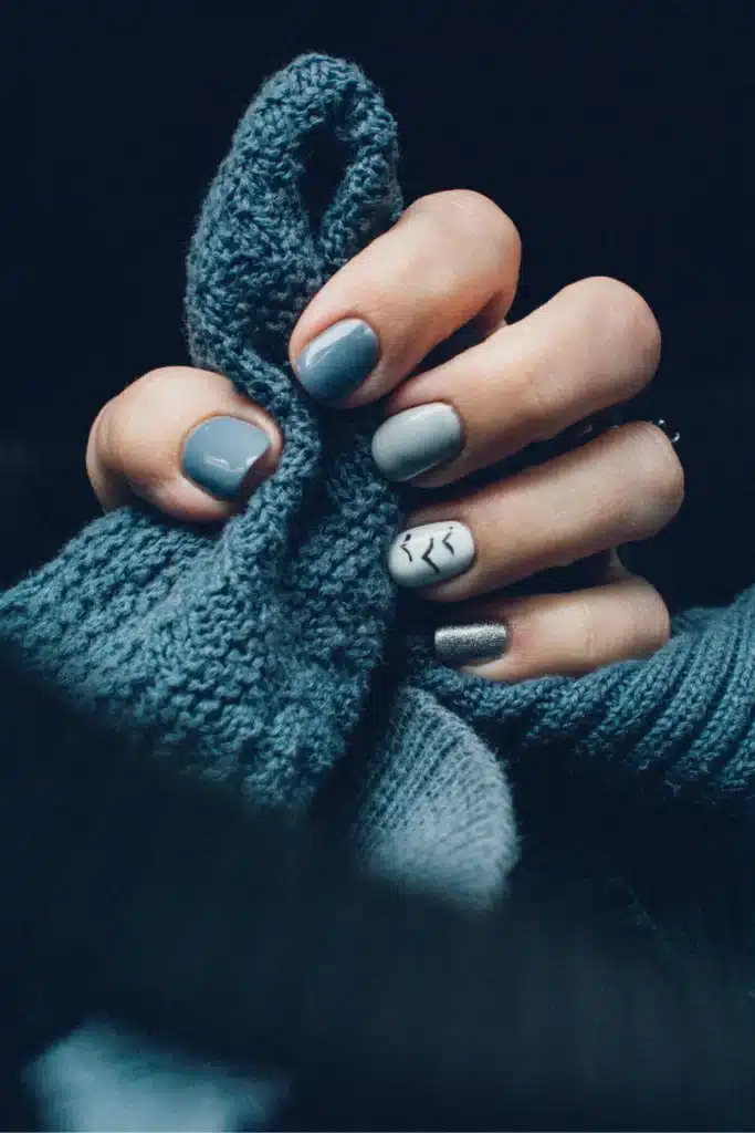 blue marble acrylic nails