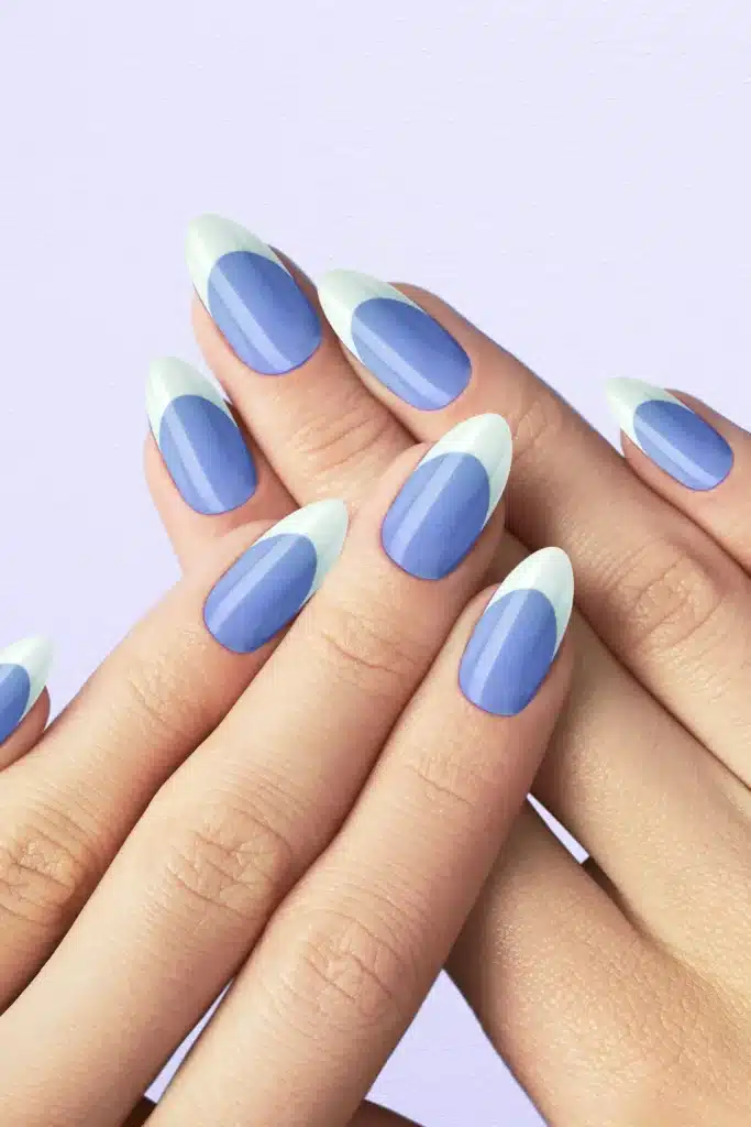 spring blue acrylic nails