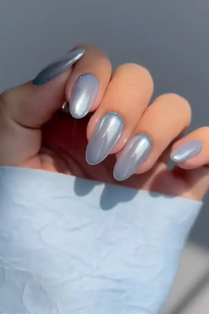 summer blue acrylic nails