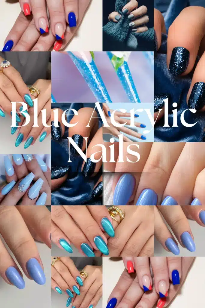 blue acrylic nails