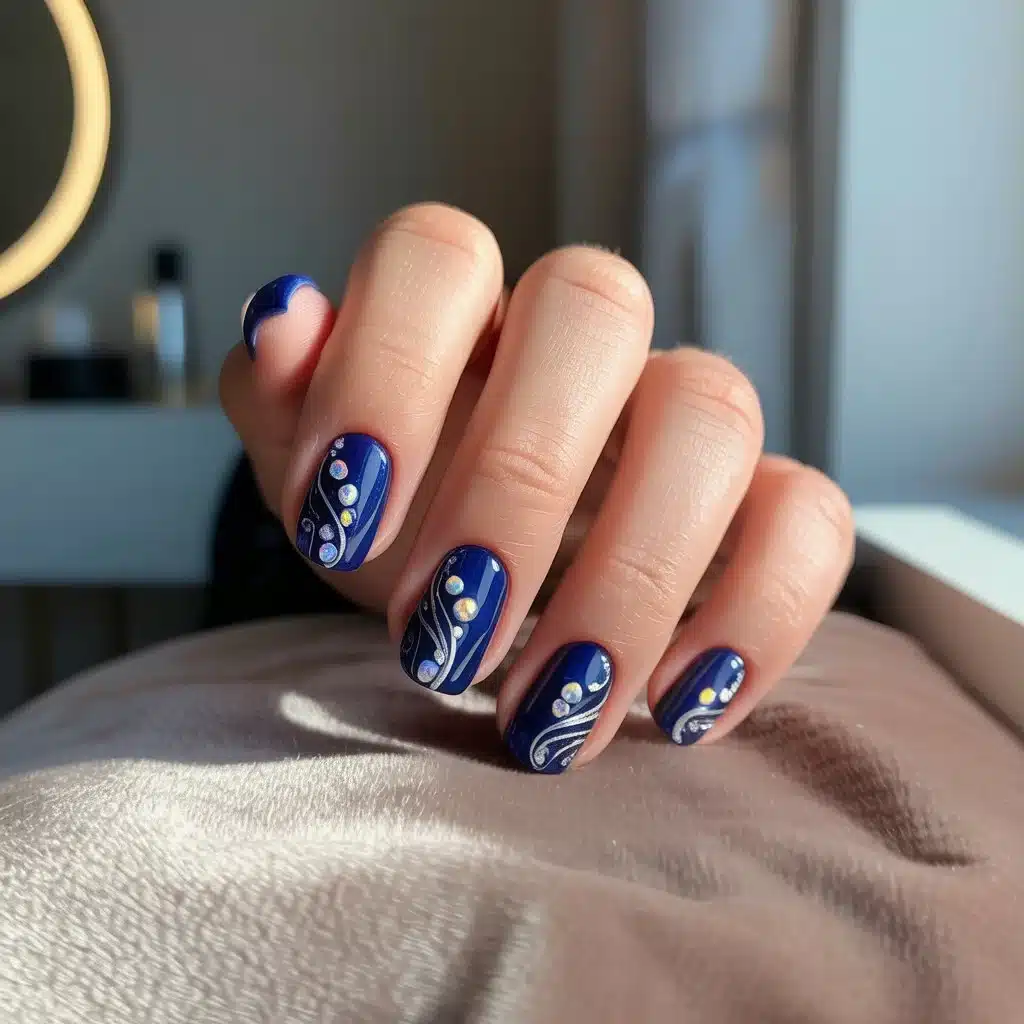 matte navy blue nails