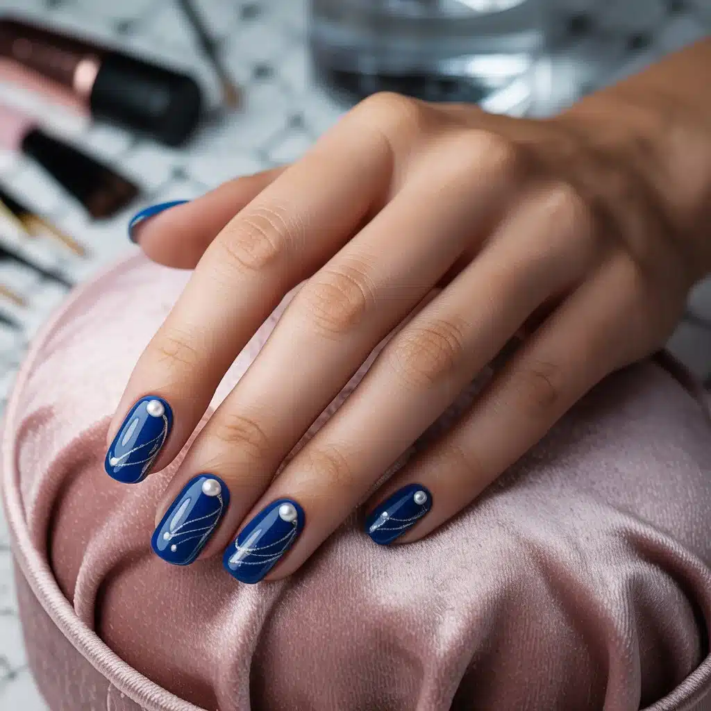 blue acrylic nails