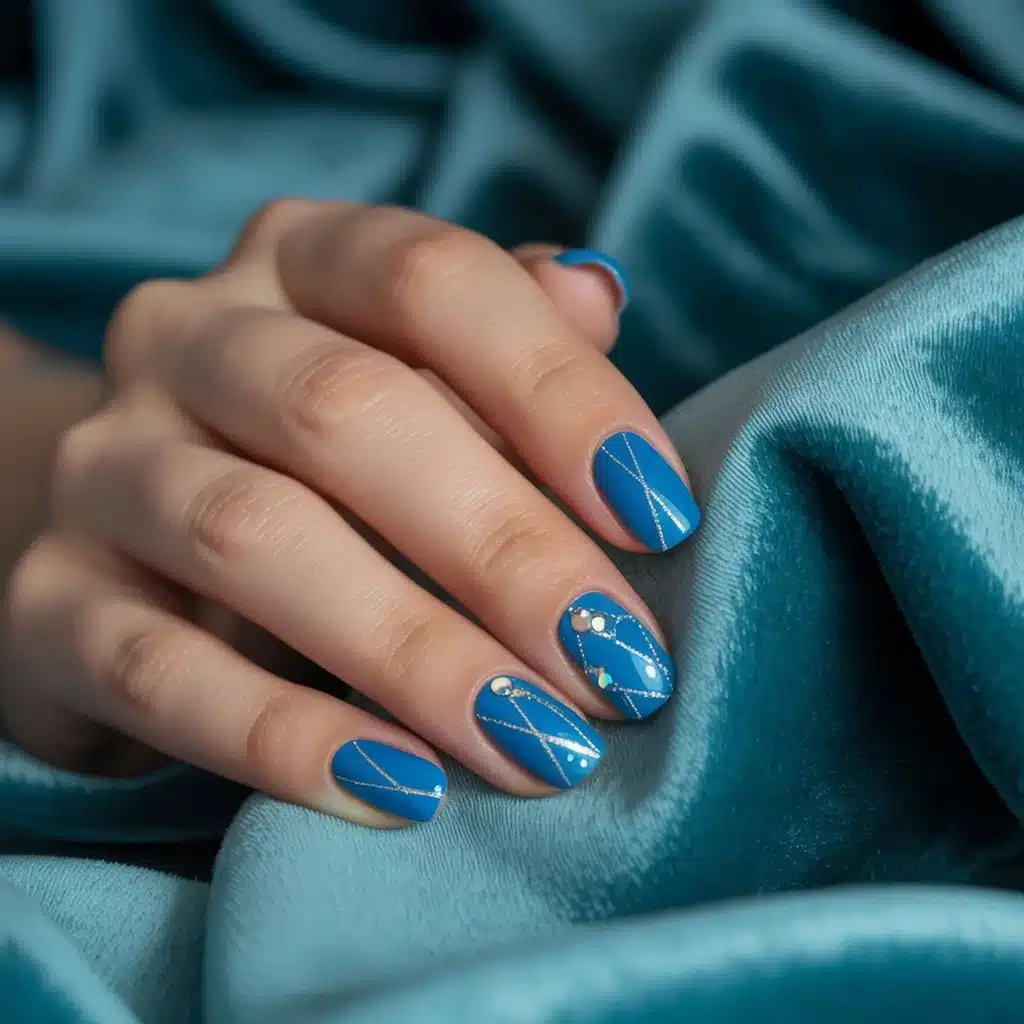blue nail art