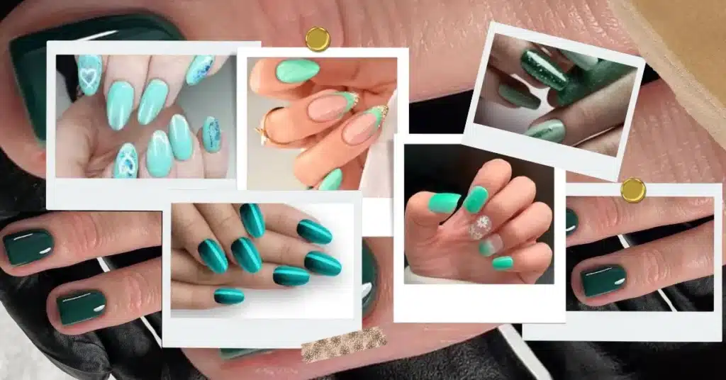 mint green nail