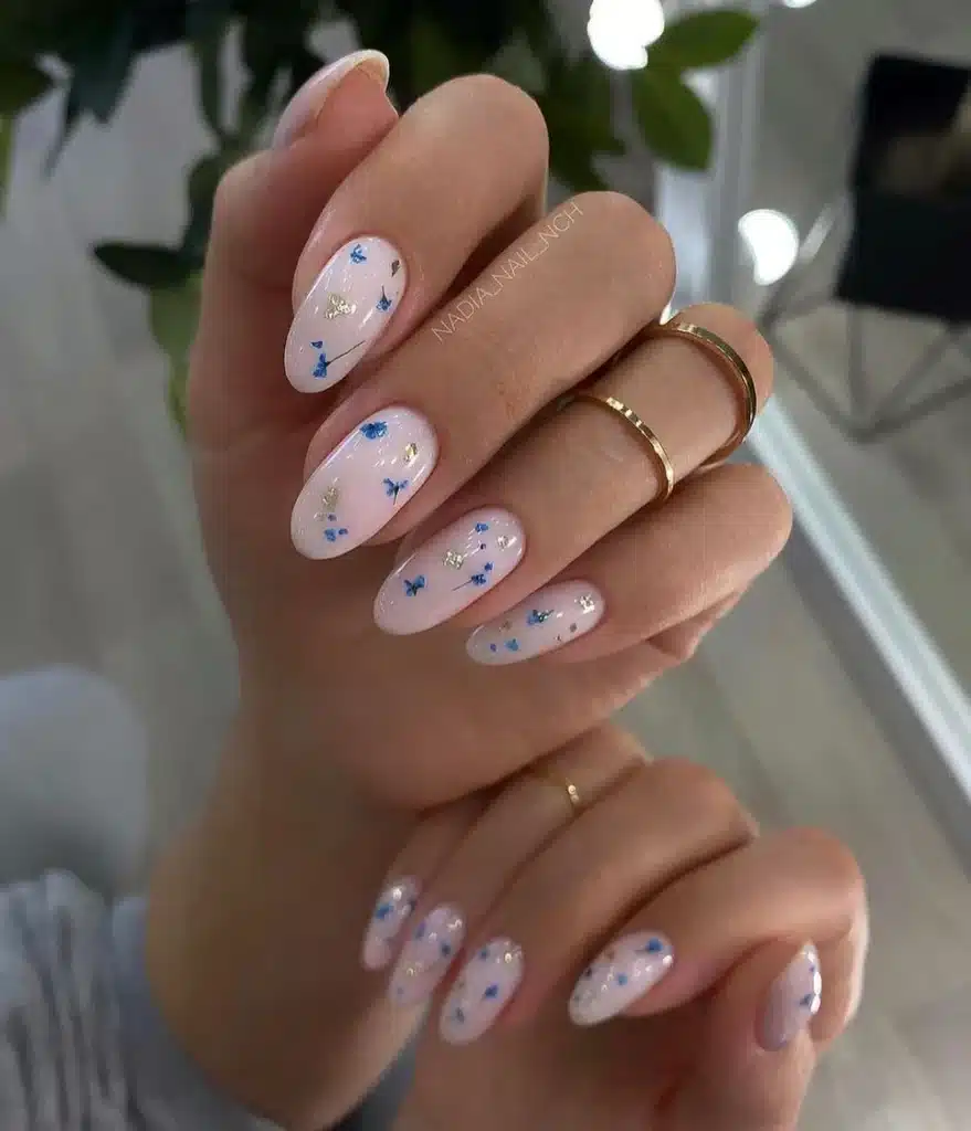 white nail art
