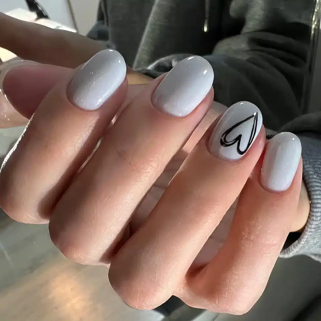 milky nail design