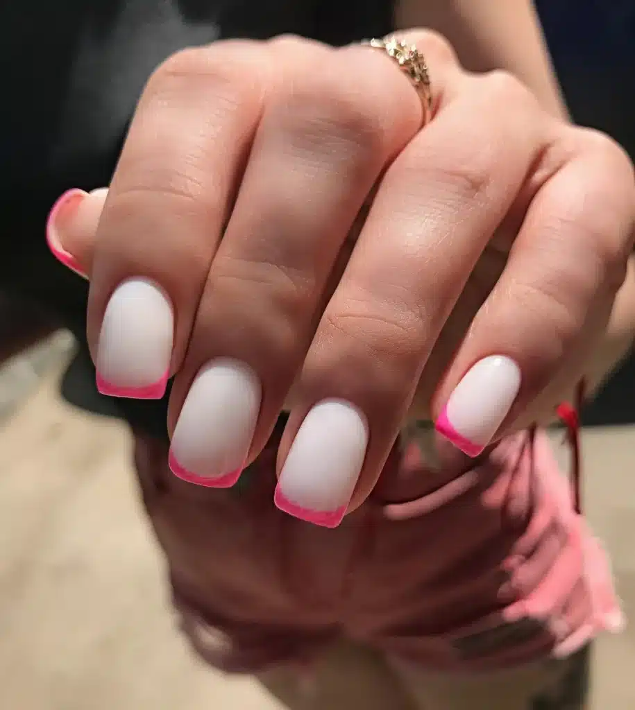 white pink nails