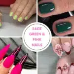 light green & pink nails