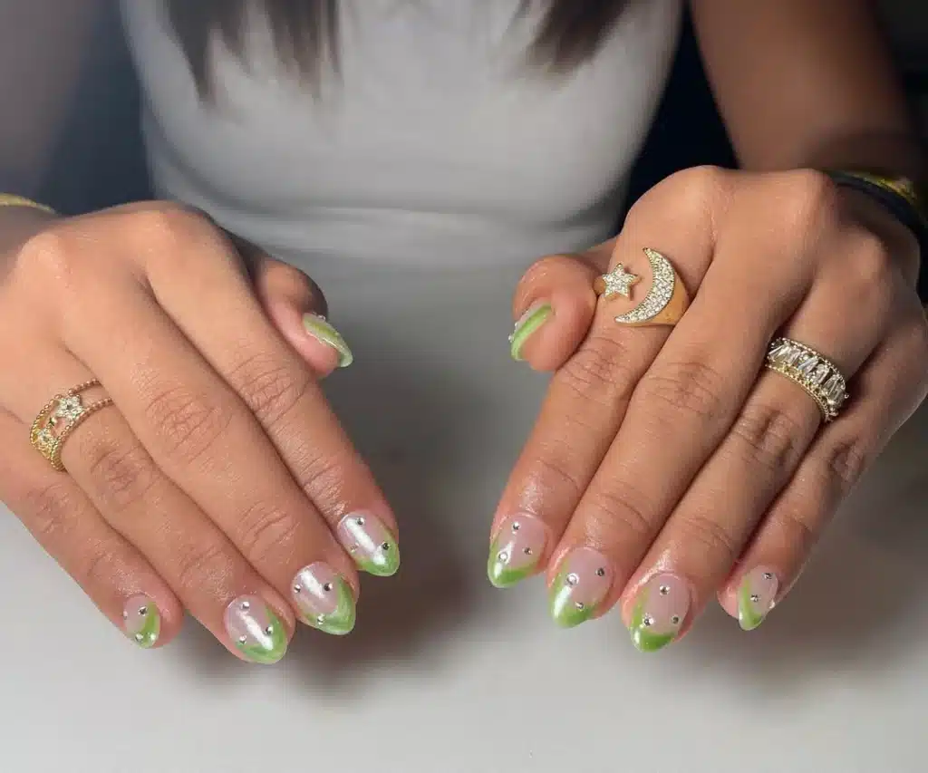 sage green nails