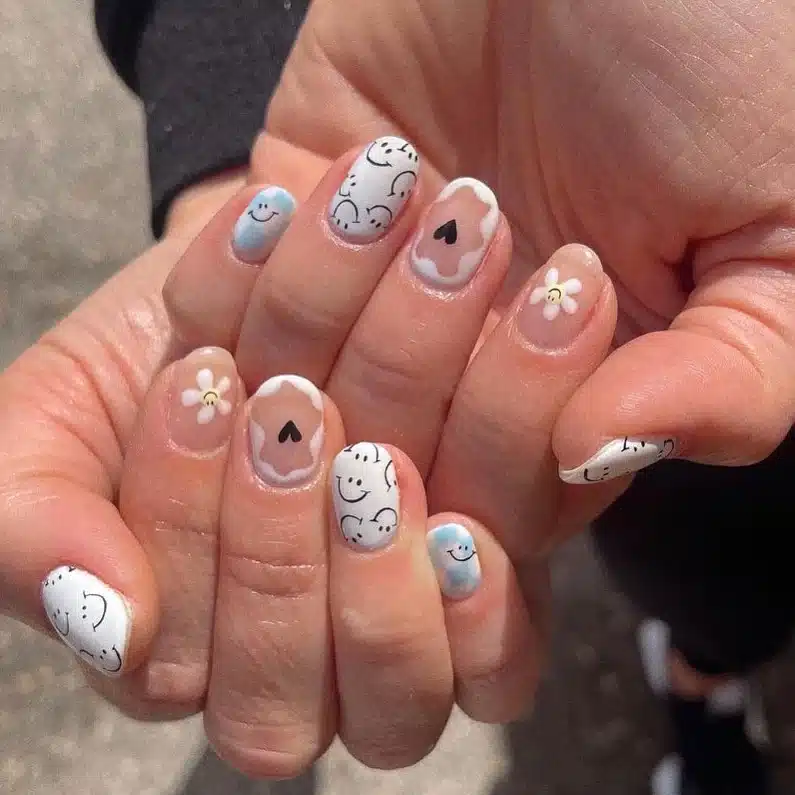 pink nail art