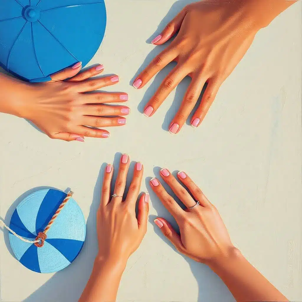 Seashell and wave nail art

