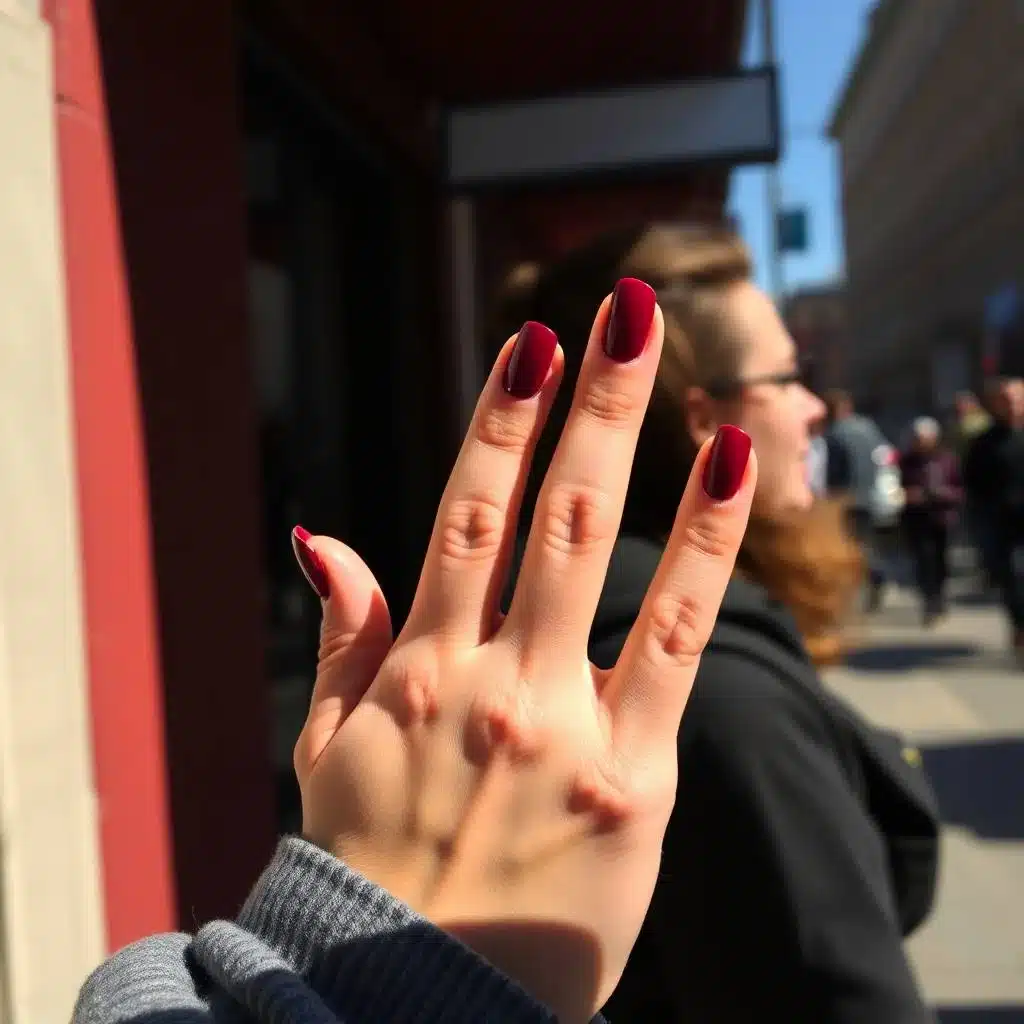 Maroon nails