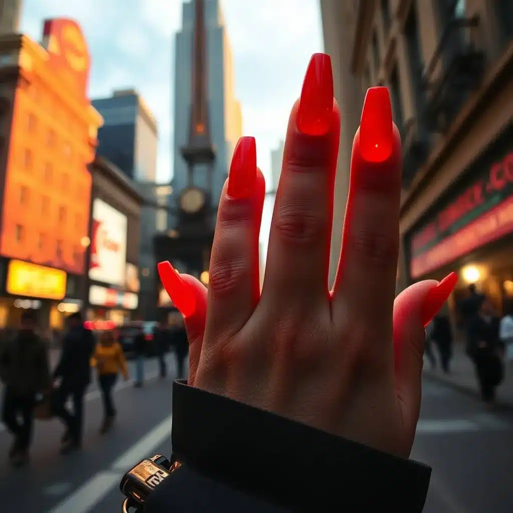 red nail design art