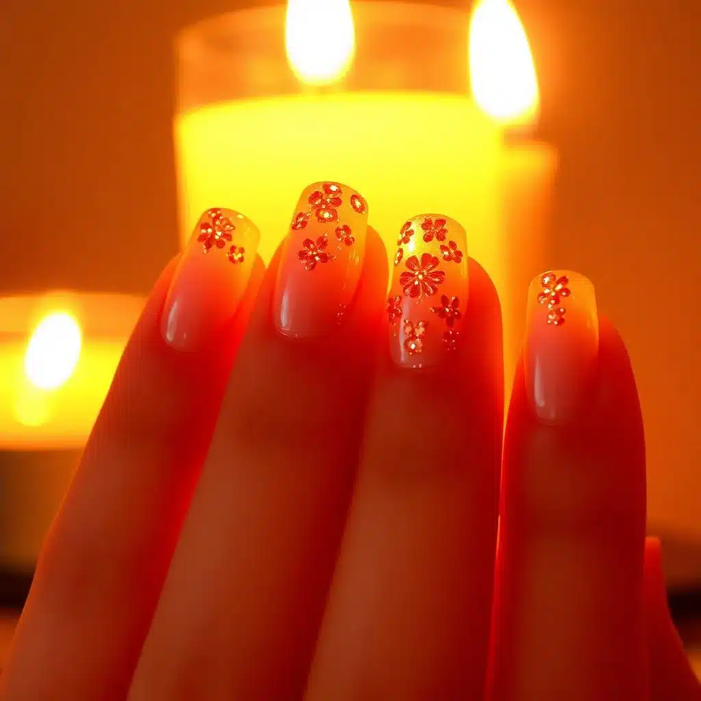 Glossy summer manicure