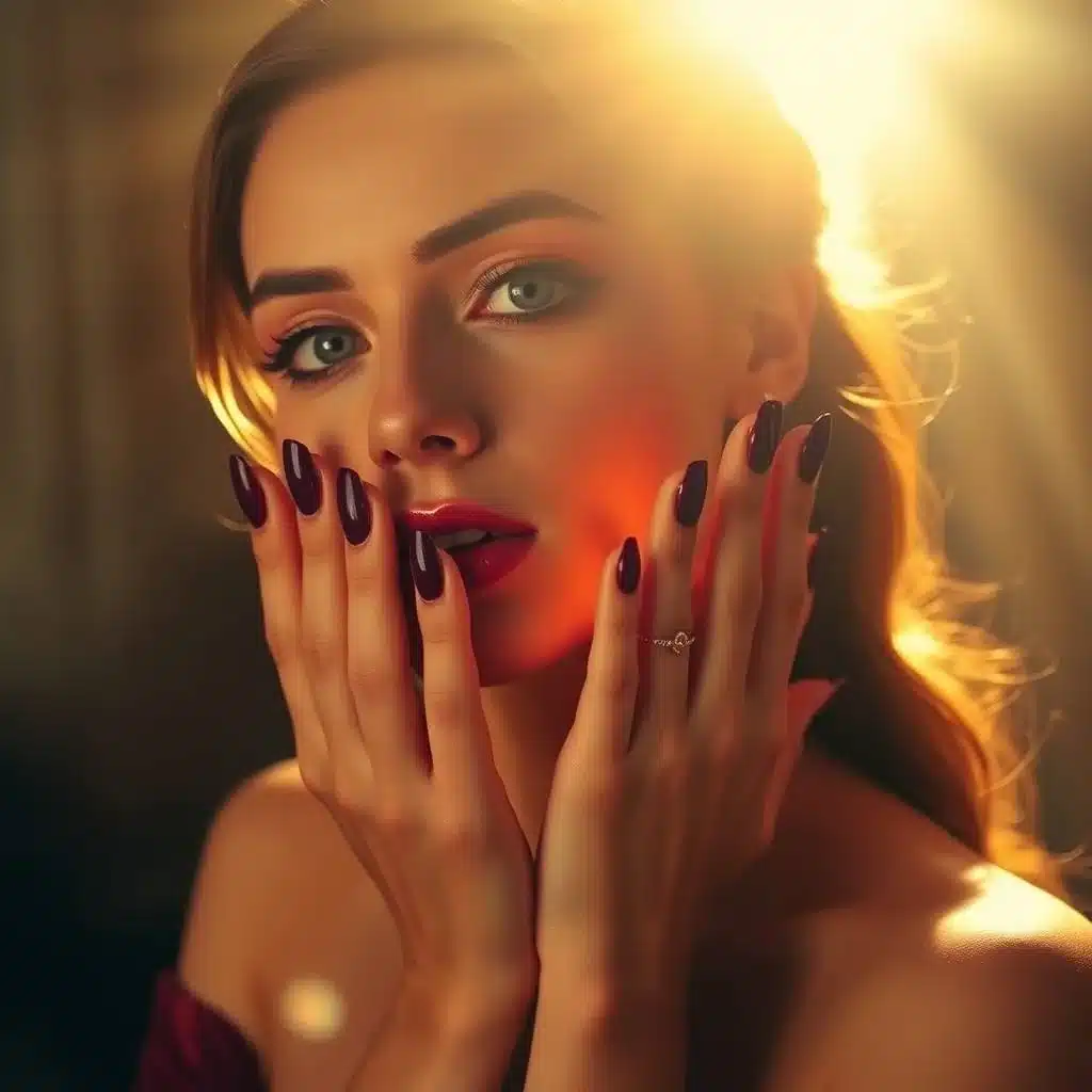 Burgundy square nails