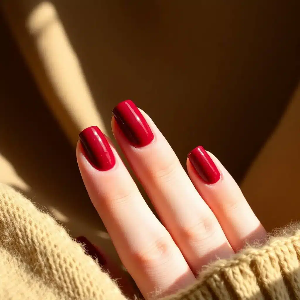 Gel burgundy nails
