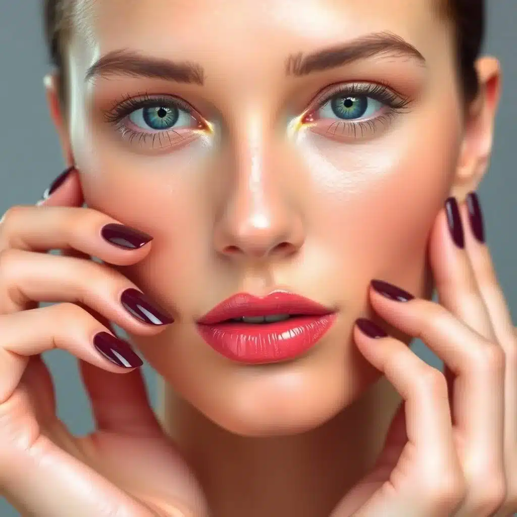Chrome maroon French tips
