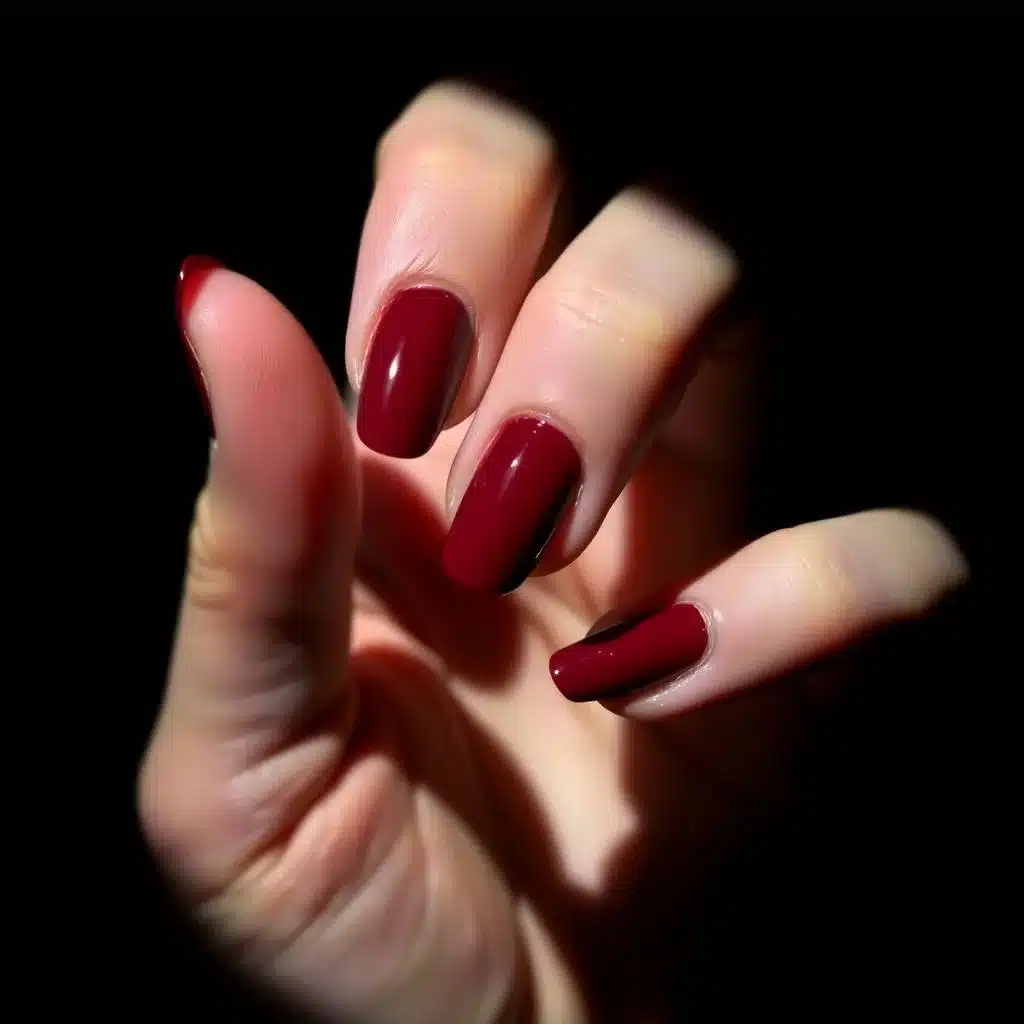 Dark red nails