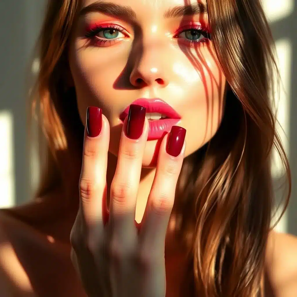 burgundy french nails