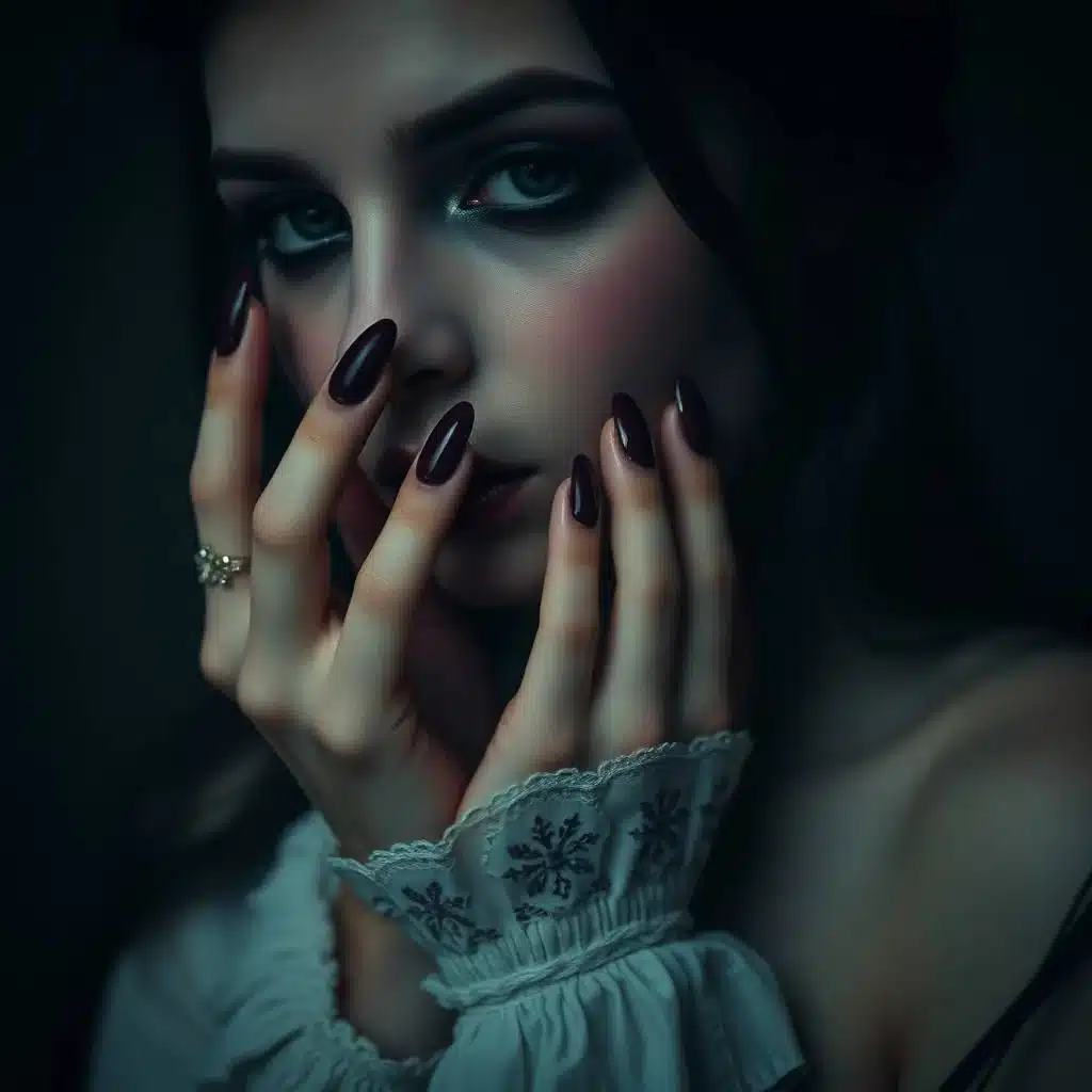 Satin burgundy nails