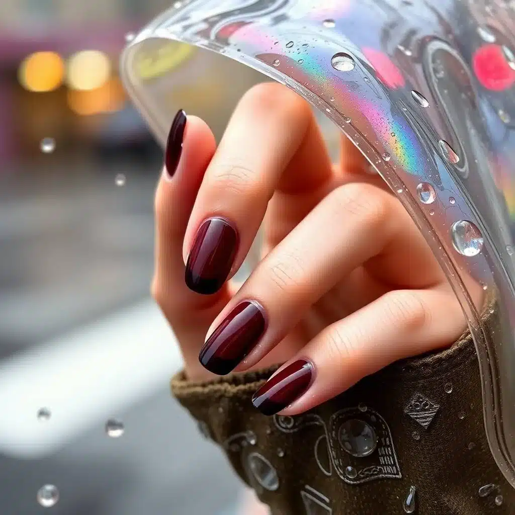 Fall maroon French tips