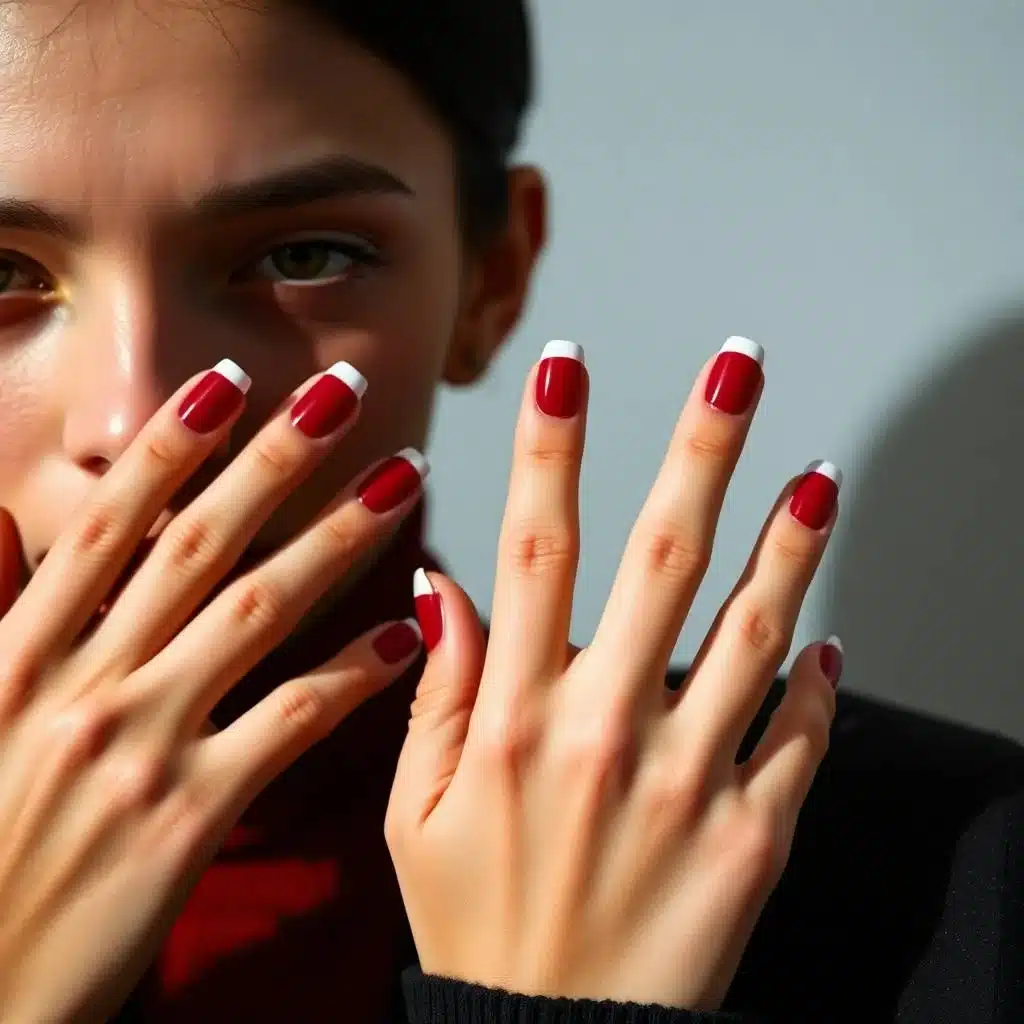 Dark red wine nails