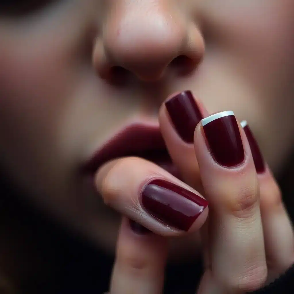Pearl burgundy nails