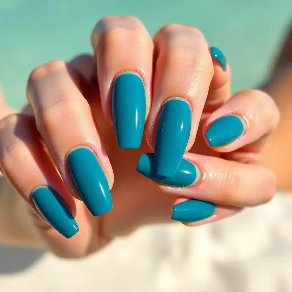 Sandy blue nails