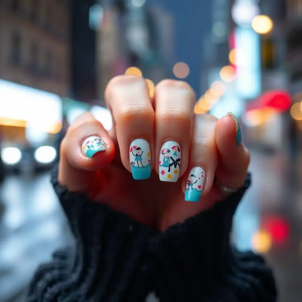 Summer manicure bright colors

