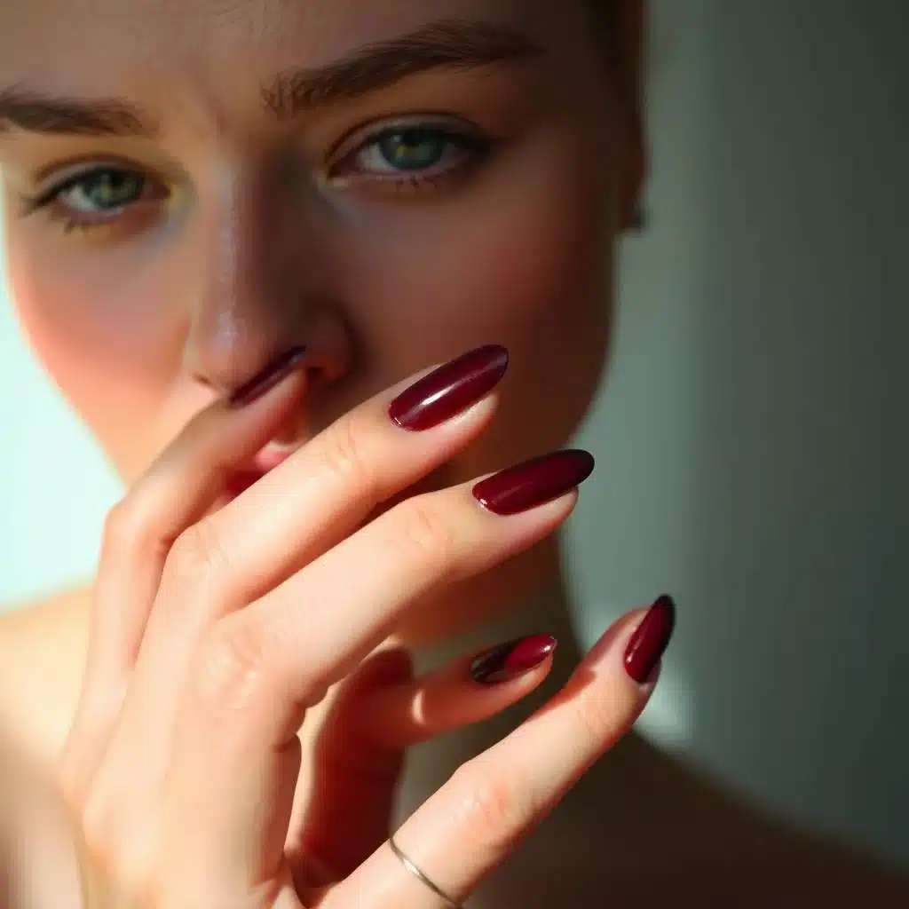 Glitter maroon French tips