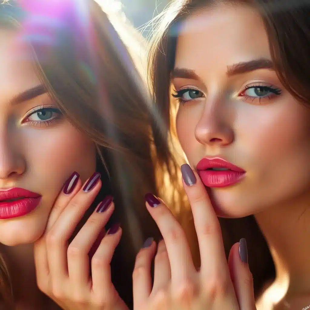 Maroon nails