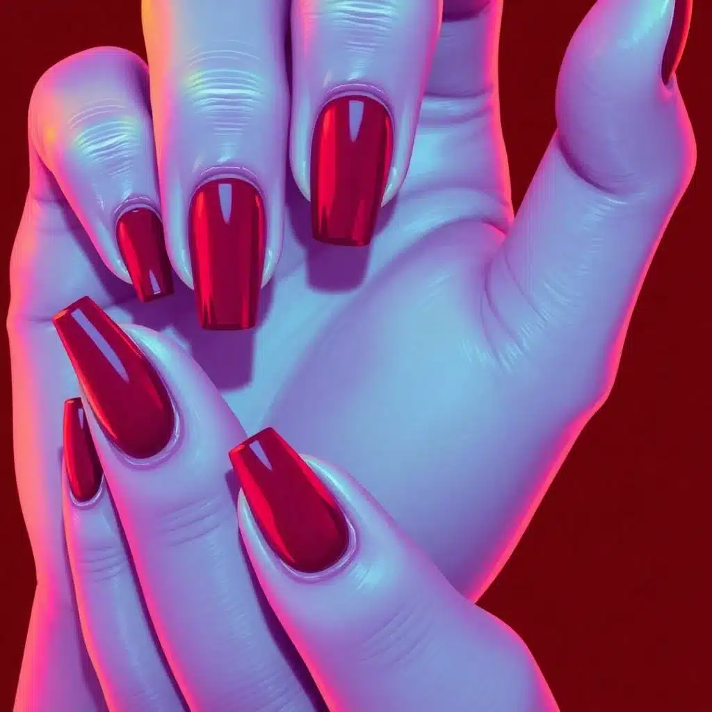 Rich red nails