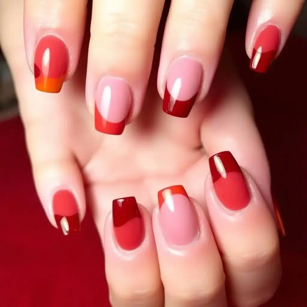 Matte maroon French tips