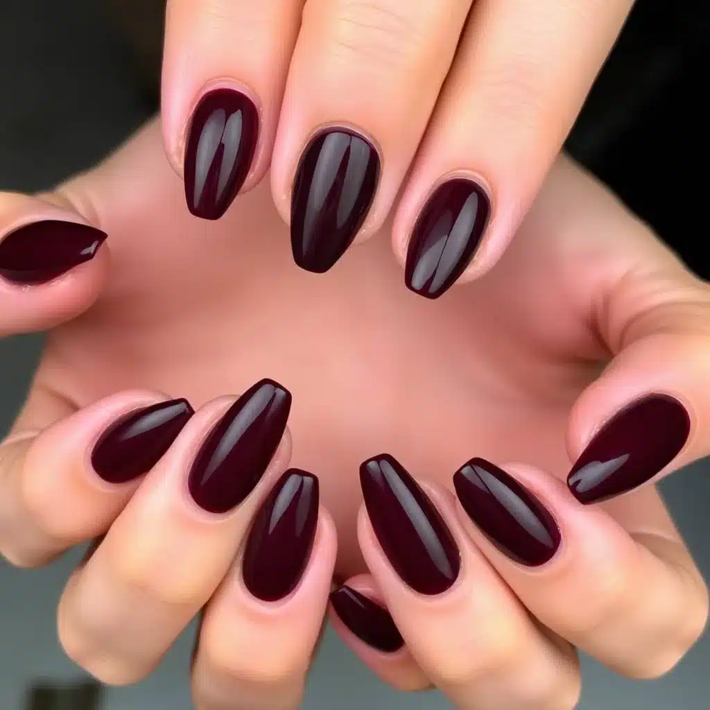 Maroon Swirl Nails